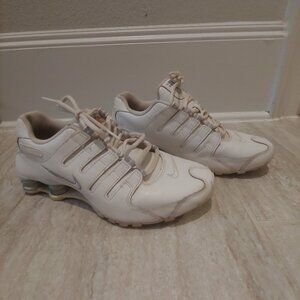 Nike Shox NZ White and Silver Womens 9 US Running Shoes Leather